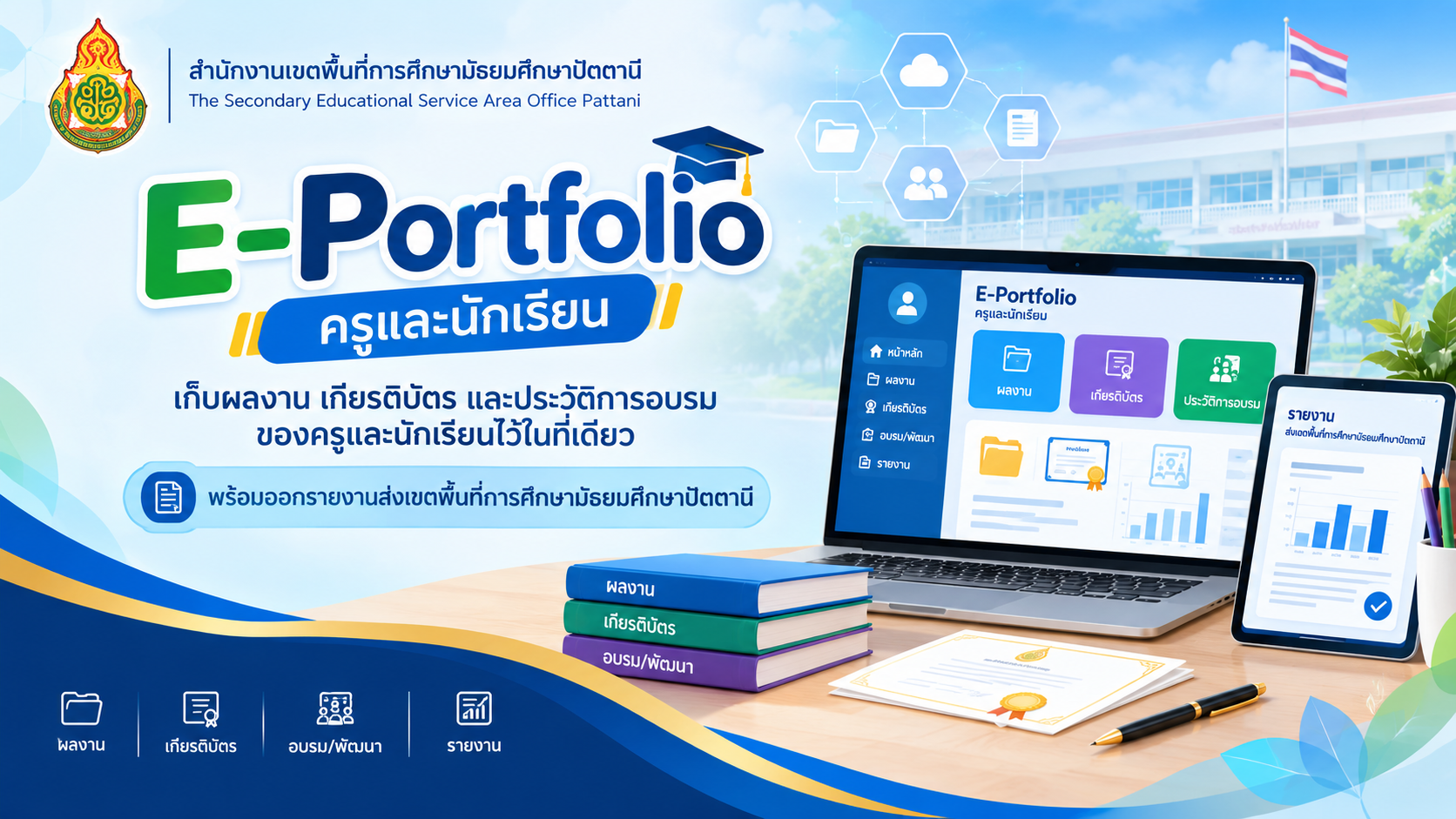 E-Portfolio คลังผลงานครูและนักเรียน สพม.ปัตตานี